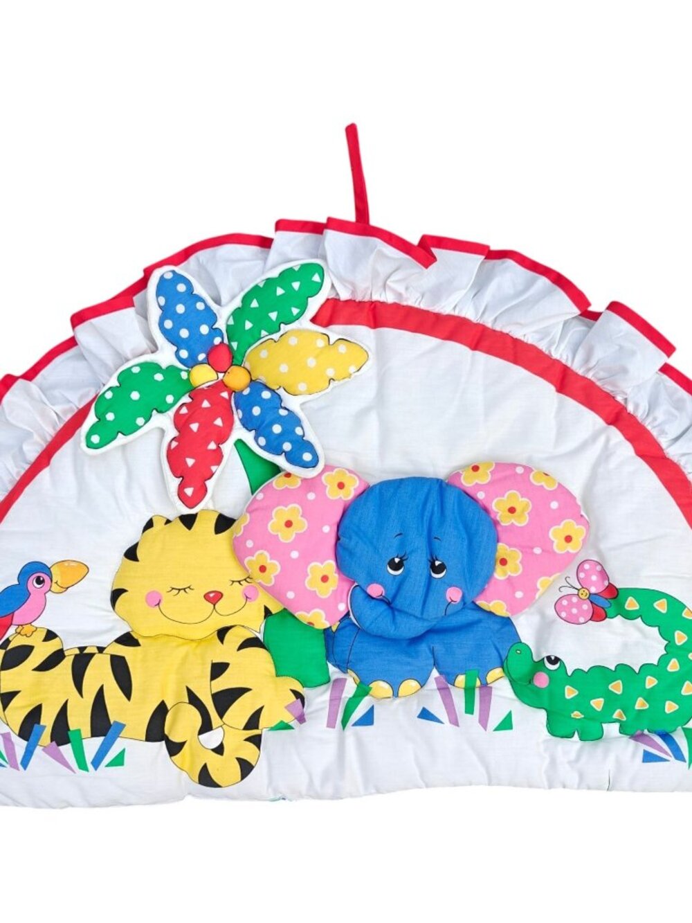 Vintage Cotton Animal-Themed Baby Mat Jungle Pattern Multicolor 28"x20"